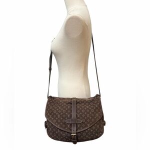 Louis Vuitton Saumur 30 Mini Lin Ebene Monogram Messenger Crossbody Bag